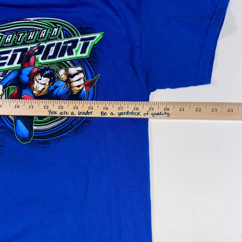 Jonathan Davenport 49 Superman Racing T-Shirt Blue Mens Large Nutrien Ag Car Tee